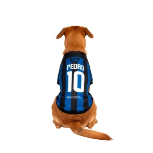 Maglietta nerazzurra personalizzata da calcio - con maniche - per cani da 2 a 40kg