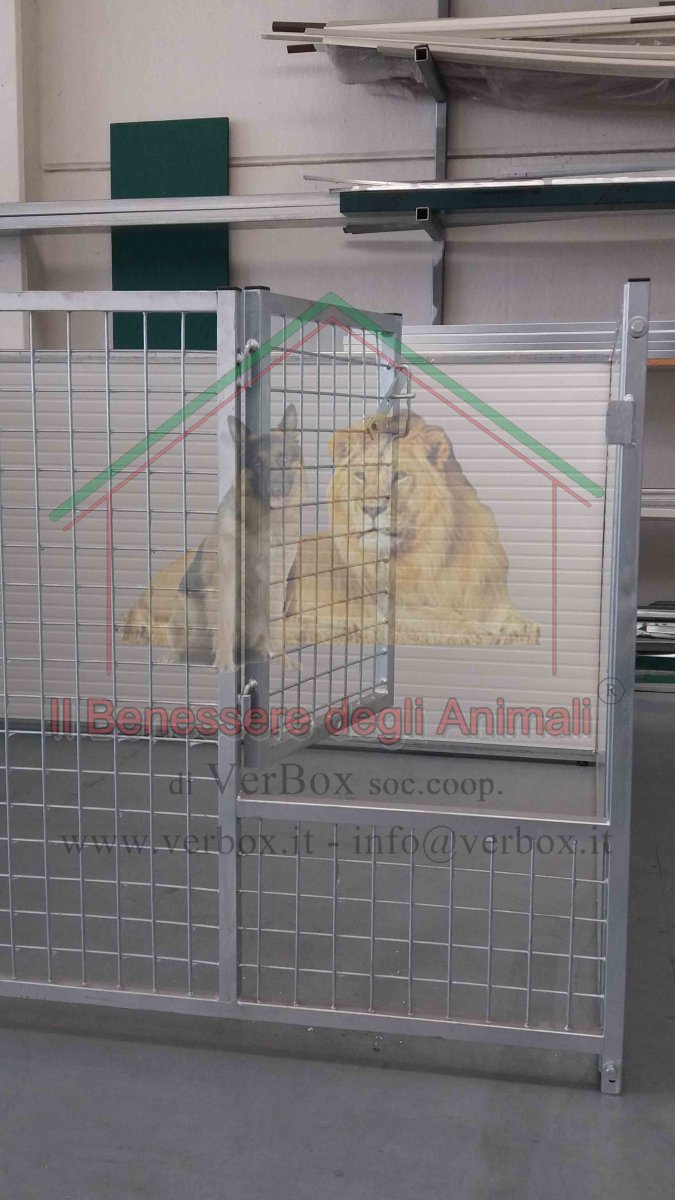 RECINTO CUCCIOLI CON 3 LATI IN COIBENTATO + FRONTE IN RETE 200x150xH100cm - immagine 3