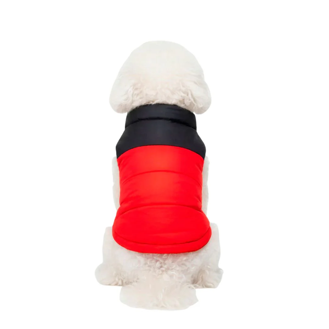 Gilet impermeabile imbottito nero e rosso - The Dog Fans - da 3 a 35kg