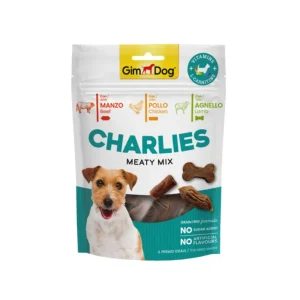 Gimdog Charlies Meaty Mix Manzo Pollo Agnello 70g Snack per Cani