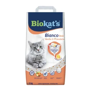 BioKat's Bianco Fresh Vaniglia e Mandarino Lettiera 5kg per Gatti