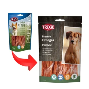Trixie Premio Omega Stripes di Pollo Snack Per Cani 100g