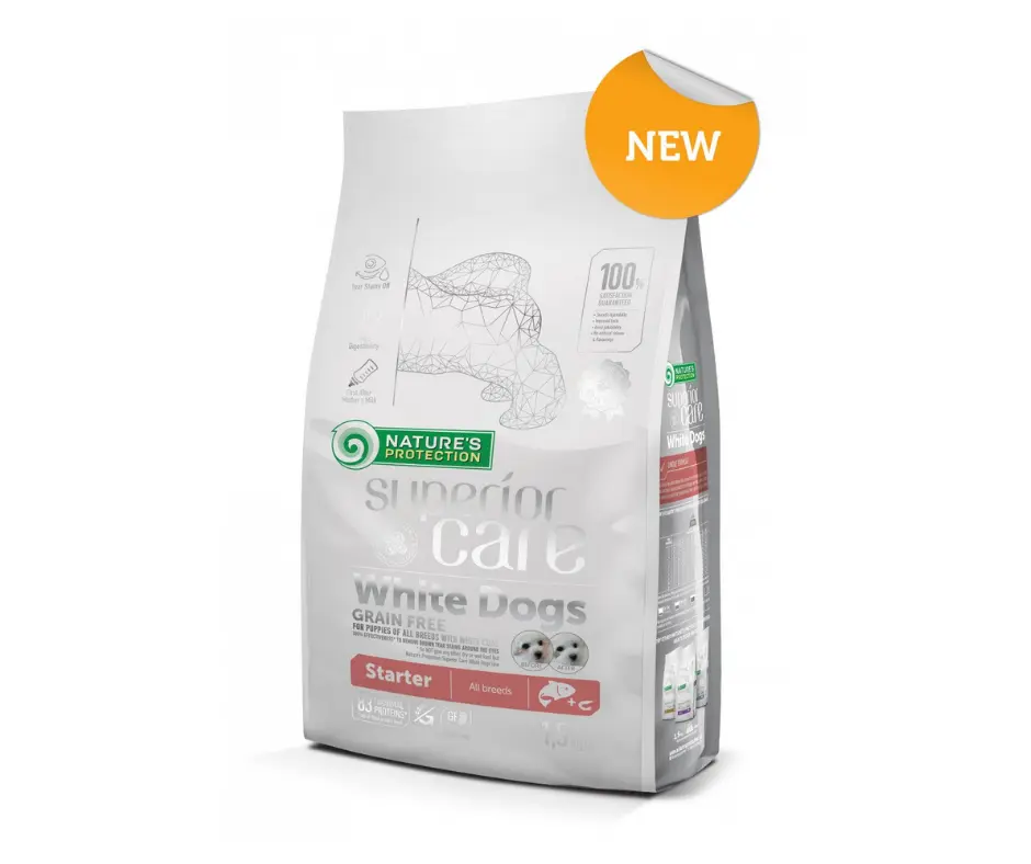 Nature's Protection White Dogs Starter Salmone 1.5kg Crocchette Cani Cuccioli - immagine 2