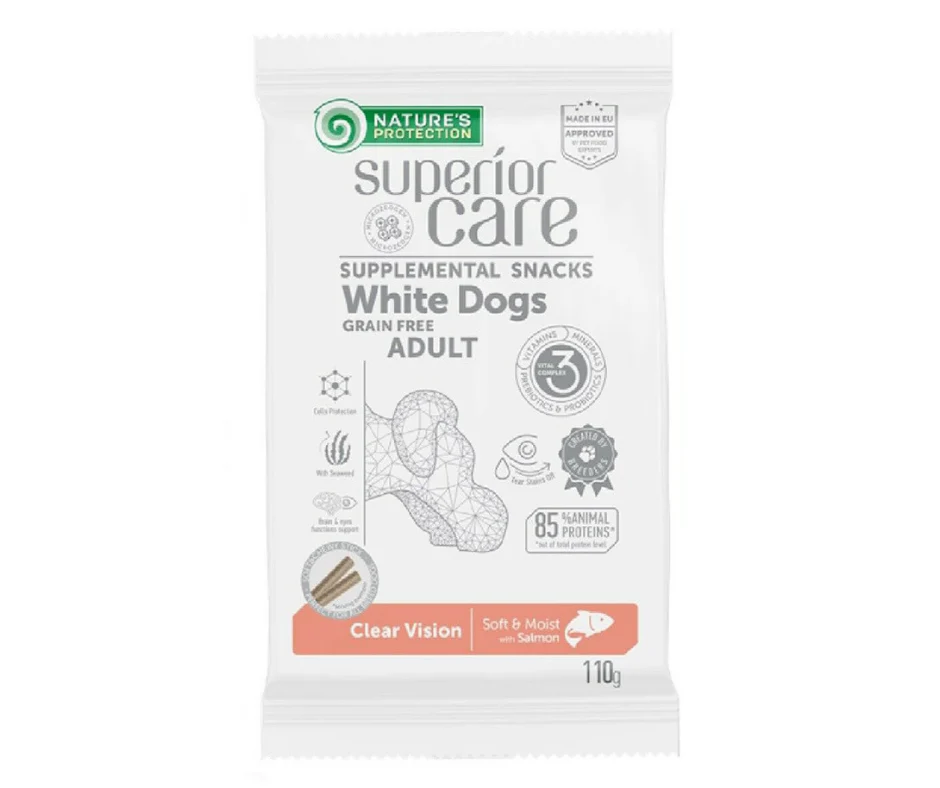 Nature's Protection White Dogs Clear Vision Salmone Snack Cani 110g - immagine 2