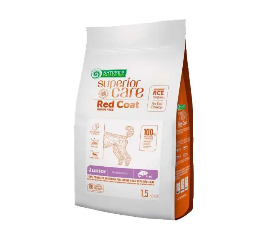 Nature's Protection Red Coat Small Junior Salmone 1,5kg Crocchette Cani Cuccioli - immagine 2