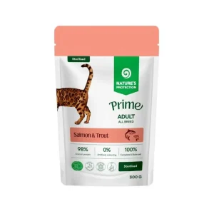 Nature's Protection Prime Sterilised Salmone e Trota 85g Bustina per Gatti Adulti