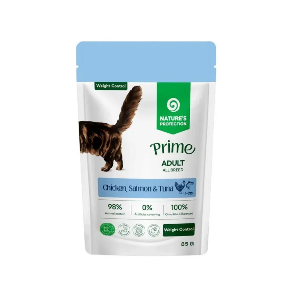 Nature's Protection Prime Weight Control Pollo Salmone e Tonno 85g Bustina per Gatti Adulti - immagine 2