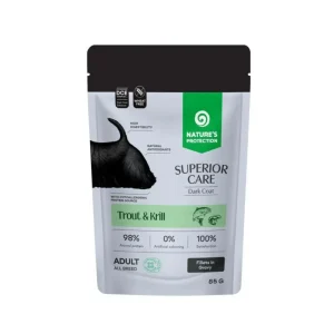 Nature's Protection Superior Care Trota e Krill 85g Bustina per Cani Adulti Dark Coat