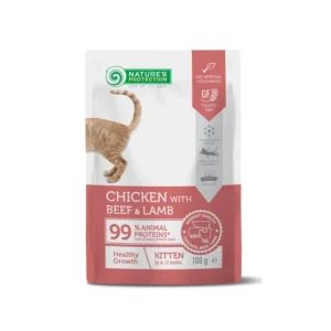 Nature's Protection Healthy Growth Kitten Pollo con Manzo e Agnello Bustina per Gattini 100g
