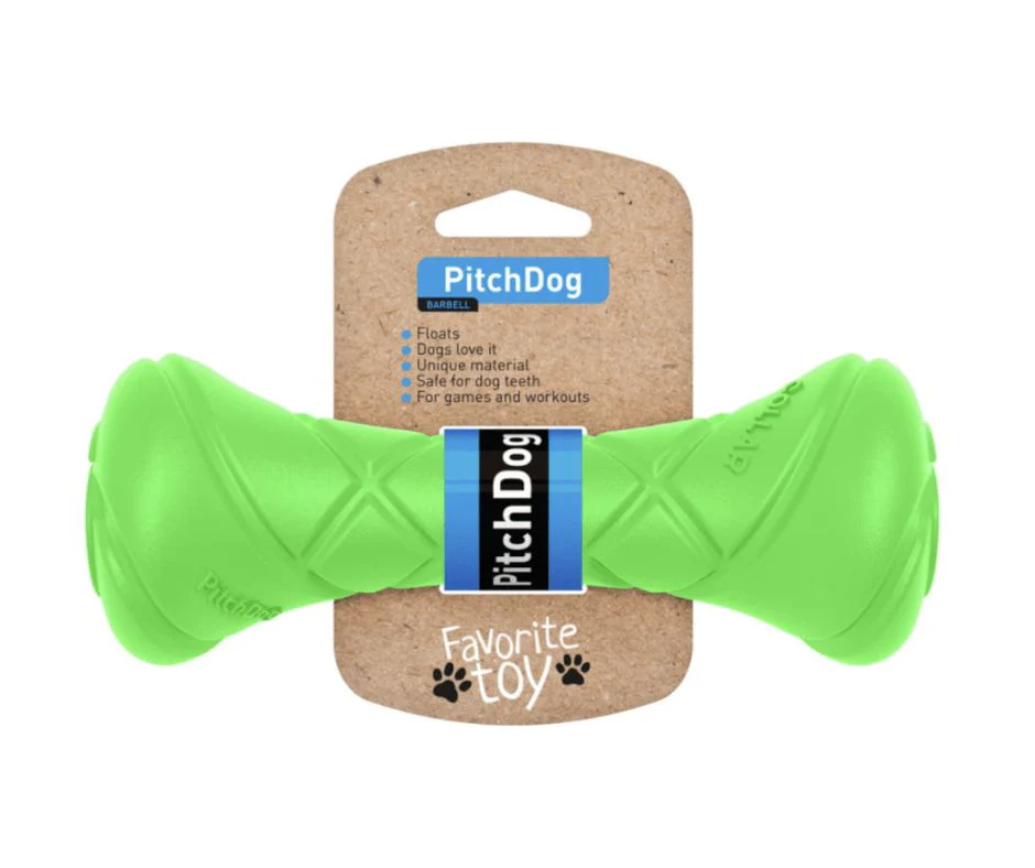 Collar PitchDog Barbell Verde Bilanciere 19x7cm per Cani - immagine 2