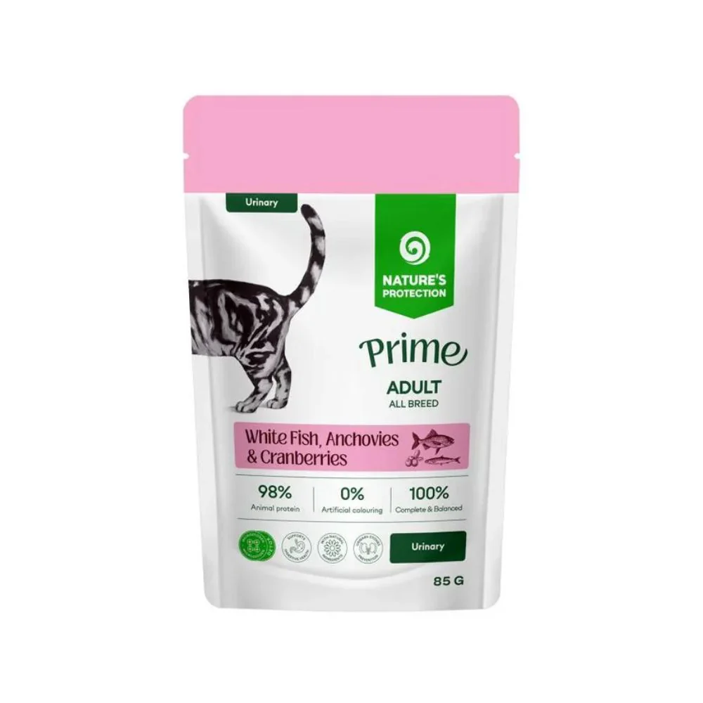 Nature's Protection Prime Urinary Pesce Bianco e Acciughe 85g Bustina per Gatti Adulti - immagine 2