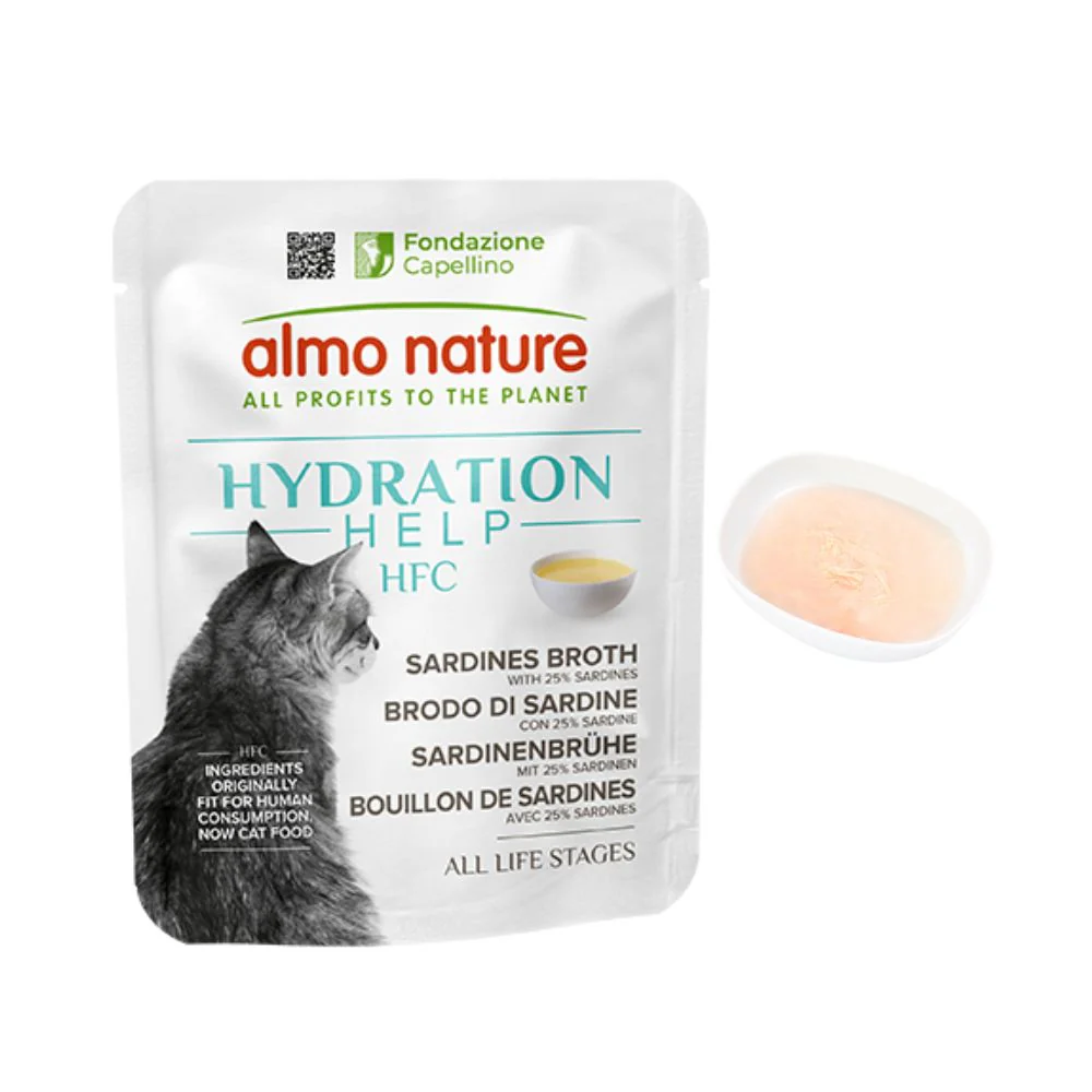 Almo Nature HFC Hydration Help Brodo di Sardine con Sardine 50g Bustina Gatti - immagine 2