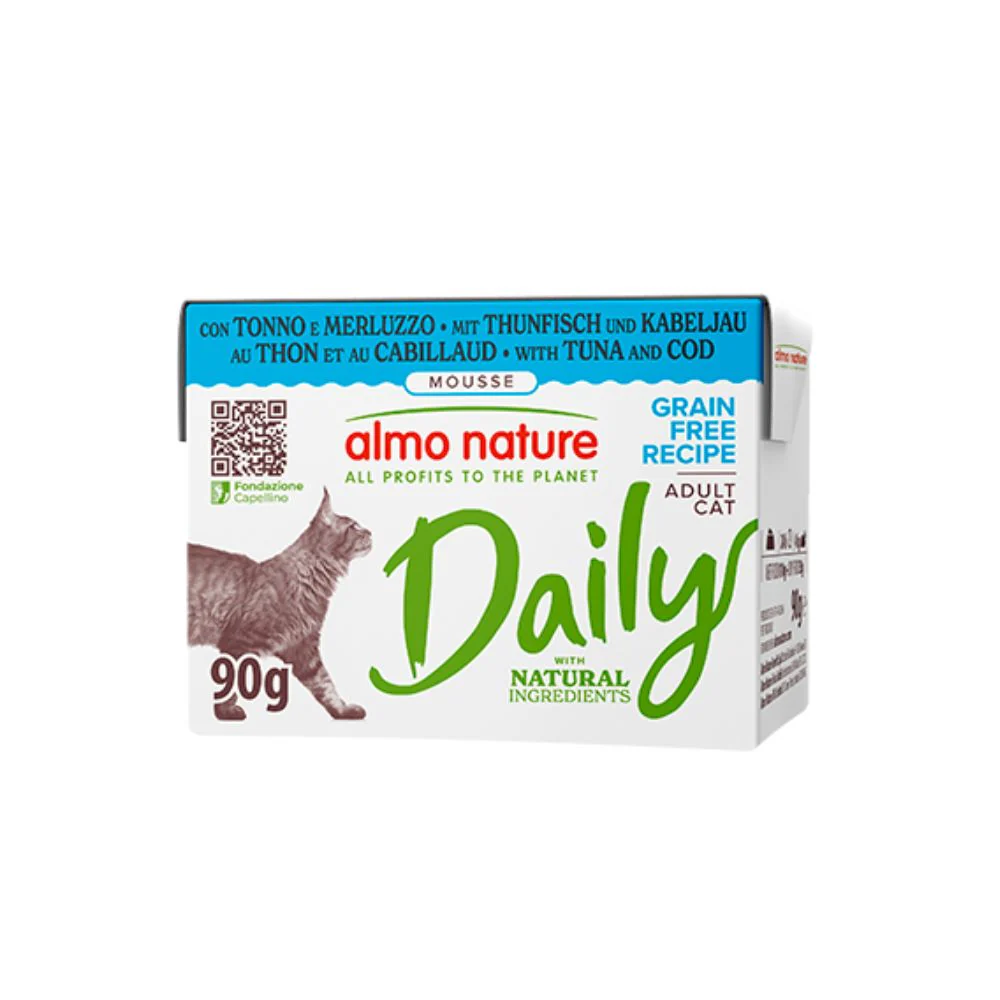 Almo Nature Daily Mousse Tonno e Merluzzo 90g Tetra Recart Gatti