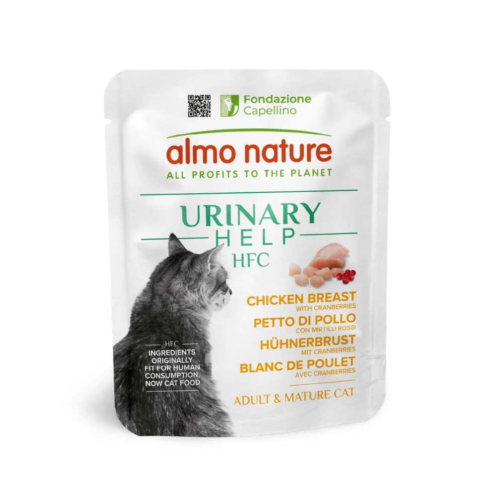 Almo Nature HFC Urinary Help Petto di Pollo con Mirtilli Rossi 50g Bustina Gatti Adulti - immagine 2