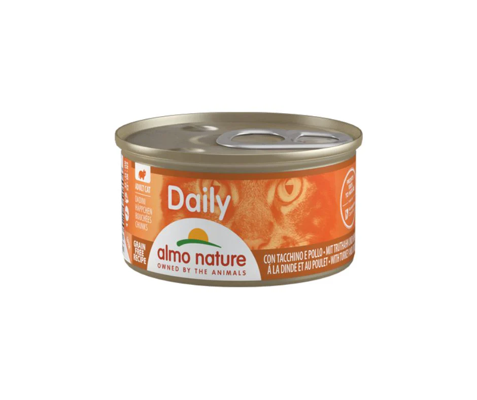 Almo Nature Daily Dadini Con Tacchino e Pollo 85g Lattina Gatti Adulti