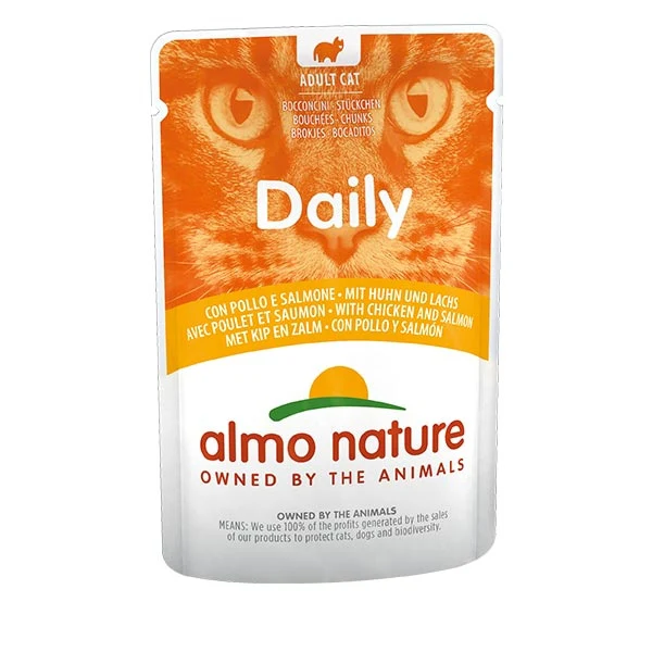 Almo Nature Daily Pollo e Salmone 70g Bustina Gatti Adulti - immagine 2