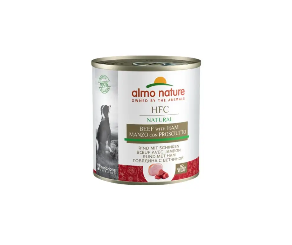 Almo Nature HFC Natural Manzo con Prosciutto 290g Lattina Cani
