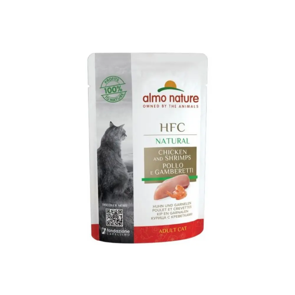 Almo Nature HFC Pollo e Gamberetti Natural 55g Bustina Gatti Adulti - immagine 2