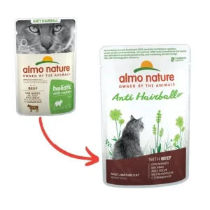 Almo Nature Holistic Anti Hairball con Manzo 70g Bustina Gatti Adulti