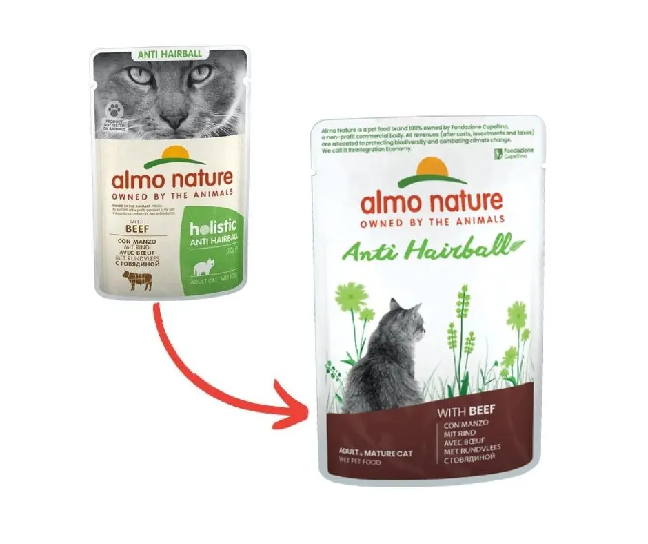 Almo Nature Holistic Anti Hairball con Manzo 70g Bustina Gatti Adulti