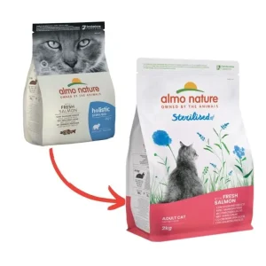 Almo Nature Holistic Sterilised Salmone Fresco 2kg Crocchette Gatti Adulti