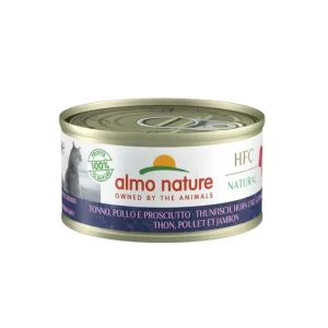 Almo Nature HFC Natural Tonno Pollo e Prosciutto 70g Lattina Gatti Adulti