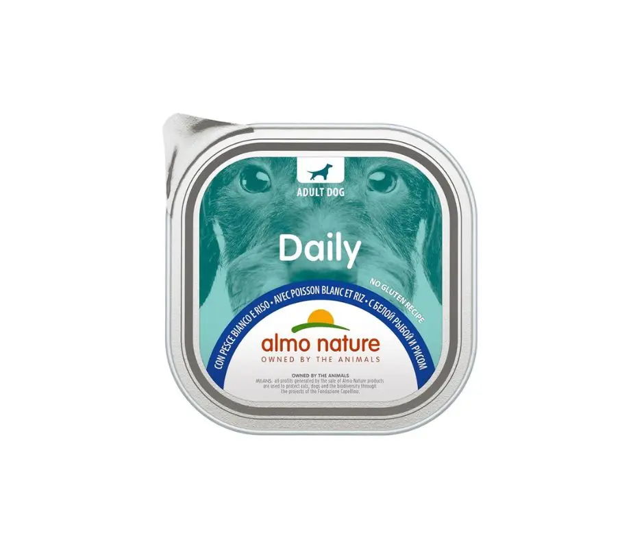 Almo Nature Daily Pesce Bianco e Riso 100g Vaschetta Cani Adulti