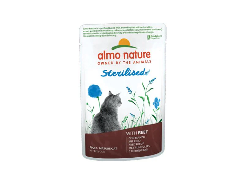 Almo Nature Holistic Sterilised con Manzo 70g Bustina Gatti Adulti - immagine 2