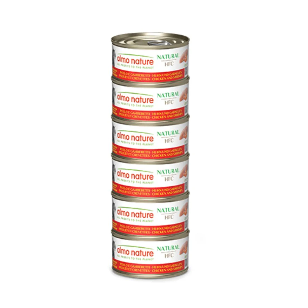 Almo Nature Megapack Pollo e Gamberi 6x70g Lattina Gatti Adulti