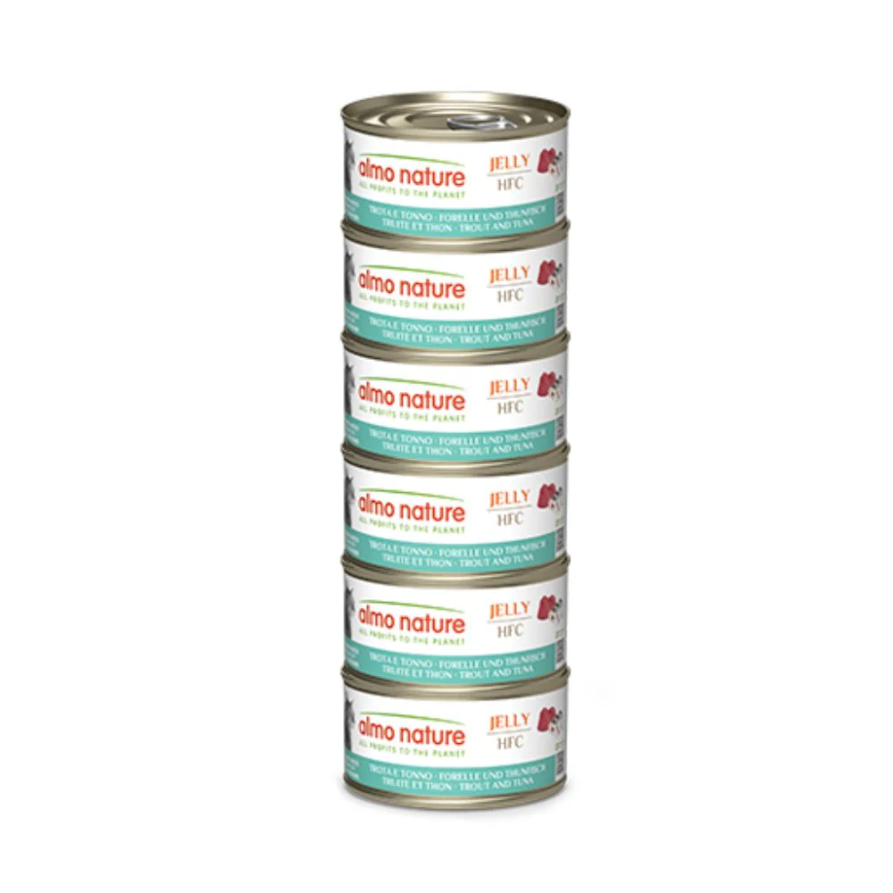 Almo Nature Megapack Jelly Trota e Tonno 6x70g Lattina Gatti Adulti