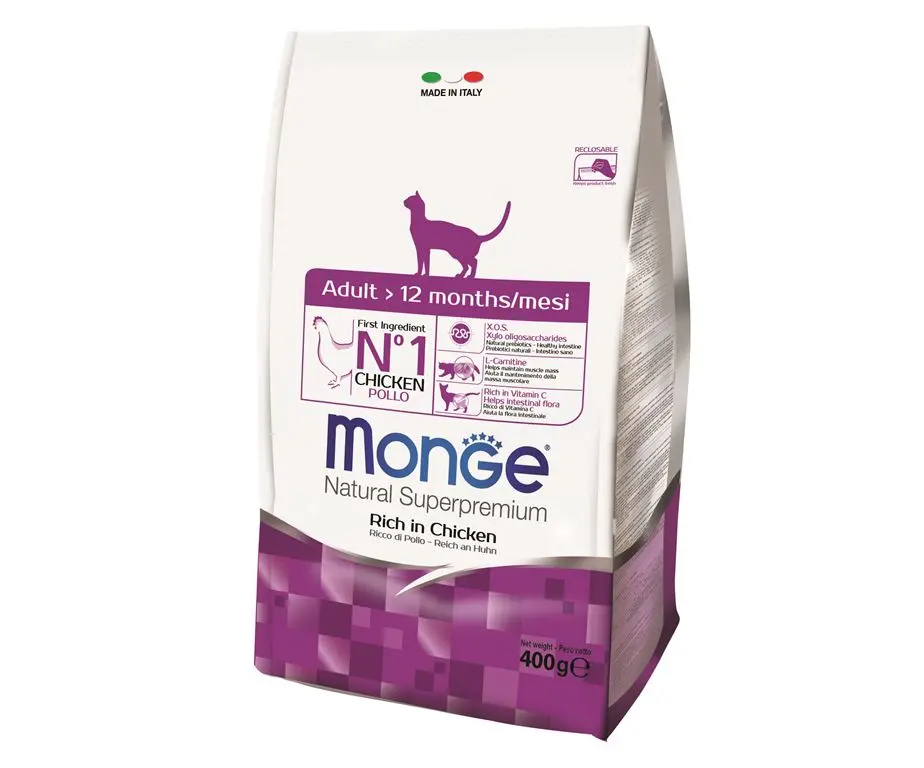 Monge Natural Pollo 400g Crocchette Gatti Adulti