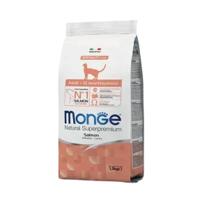 Monge Natural Salmone Adult 1.5Kg Crocchette Gatti