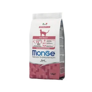 Monge Monoprotein Sterilised Manzo 1.5kg Crocchette Gatti Sterilizzati