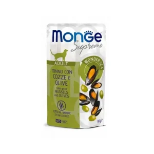 Monge Supreme Adult Tonno Cozze e Olive Bustine 80g Gatti