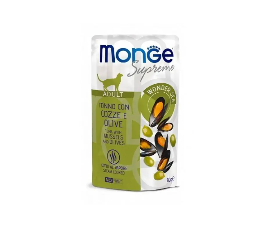 Monge Supreme Adult Tonno Cozze e Olive Bustine 80g Gatti - immagine 2