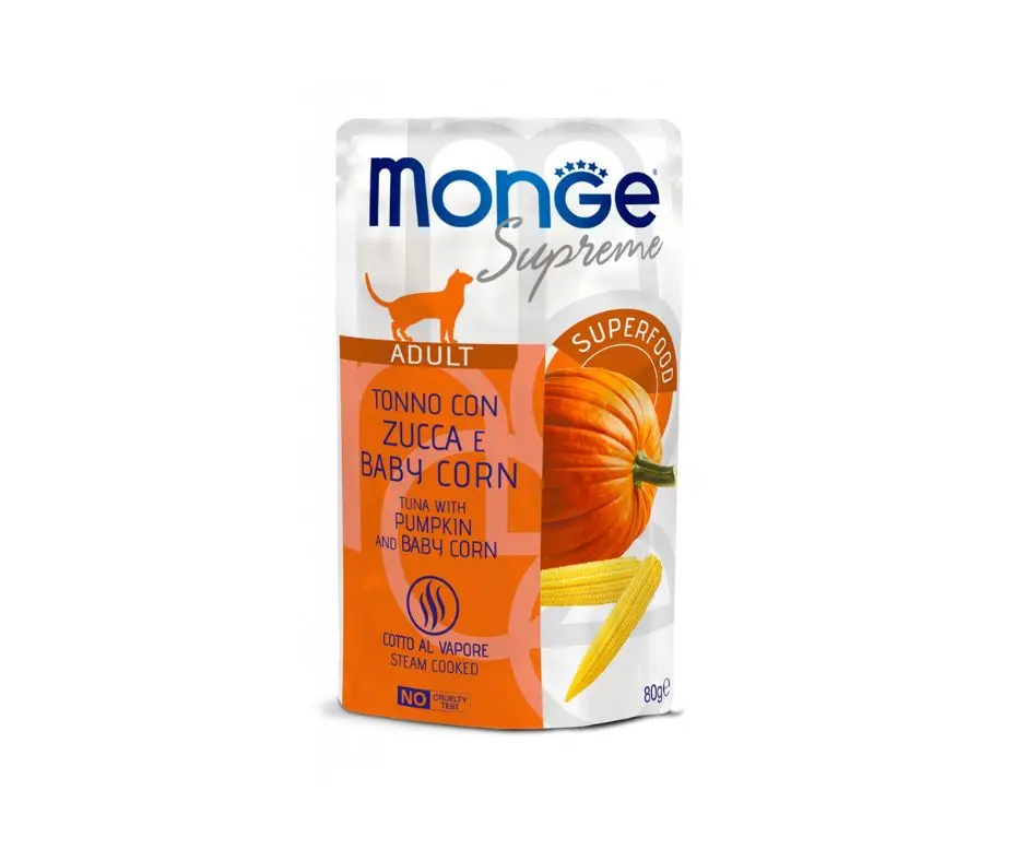 Monge Supreme Adult Tonno Zucca e Mais Bustine 80g Gatti