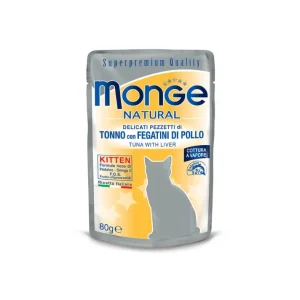 Monge Superpremium Tonno Con Fegatini Di Pollo Bustine da 80g Kitten