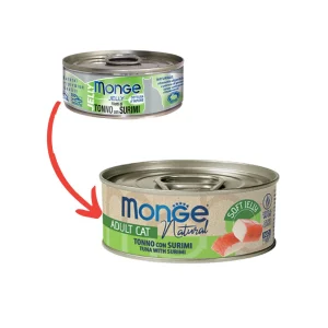 Monge Natural Tonno con Surimi in jelly 80g Lattina Gatti Adulti