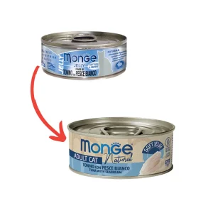 Monge Jelly Filetti di Tonno del Pacifico e Pesce Bianco Lattina 80g Gatti Adulti