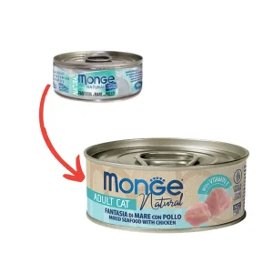 Monge Natural Fantasia di Mare con Pollo Lattina 80g Gatti Adulti