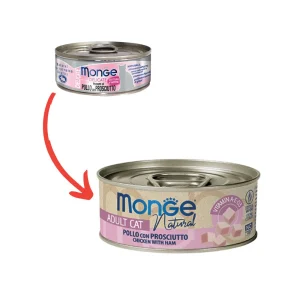 Monge Natural Pollo Con Prosciutto 80g Lattina Gatti Adulti