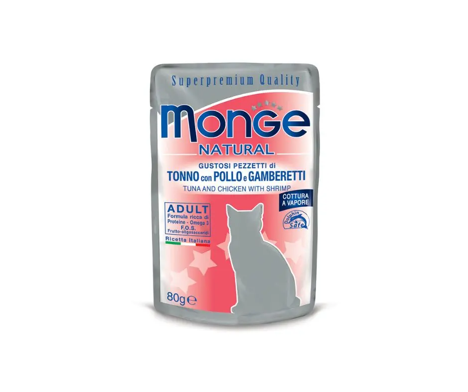Monge Superpremium Tonno Con Pollo e Gamberetti Bustine da 80g Gatti Adulti - immagine 2