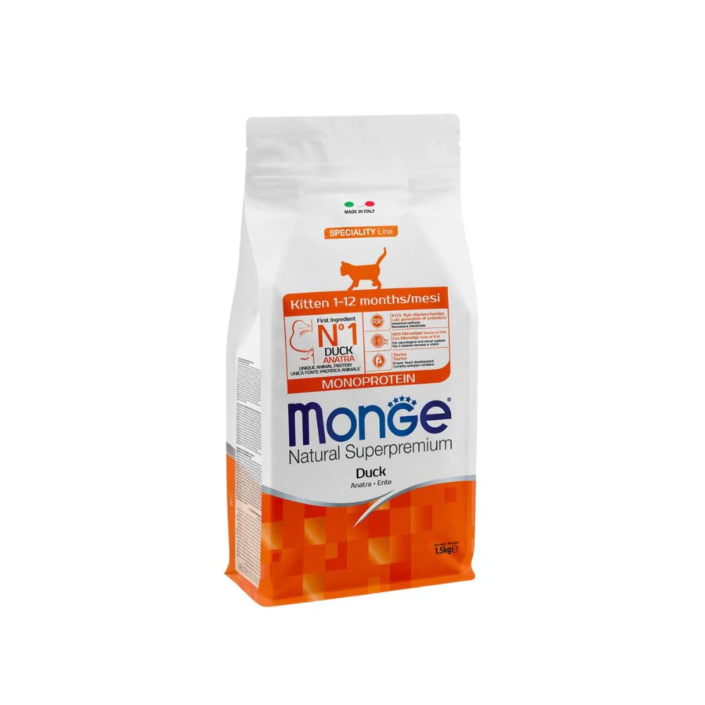 Monge Monoprotein Kitten Anatra 1,5Kg Crocchette Gattini - immagine 2