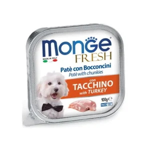 Monge Fresh Tacchino Paté e Bocconcini Vaschetta 100g Cani Adulti