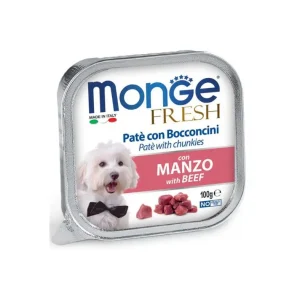 Monge Fresh Manzo Paté e Bocconcini Vaschetta 100g Cani Adulti