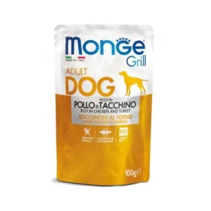Monge Grill Bocconcini Con Pollo e Tacchino 100g Bustine Cani Adulti