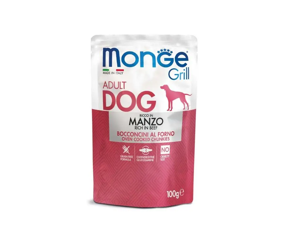 Monge Grill Bocconcini Con Manzo 100g Bustine Cani Adulti - immagine 2
