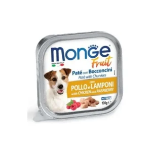 Monge Fruit Pollo e Lamponi Patè e Bocconcini Vaschetta Cani 100g