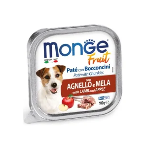 Monge Fruit Agnello e Mela Patè e Bocconcini Vaschetta Cani 100g