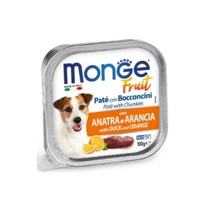 Monge Fruit Anatra e Arancia Patè e Bocconcini Vaschetta Cani 100g